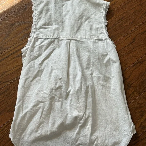 Free People White Sleeveless Mandarin Collar Shirt - Picture 5 of 6